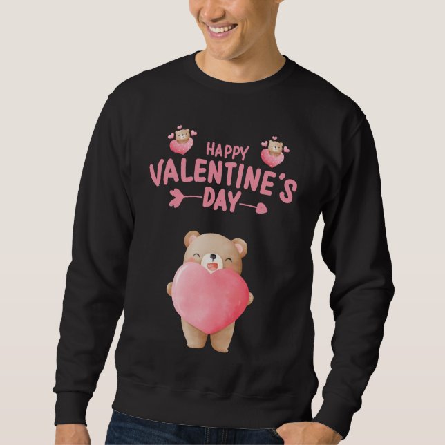 SUDADERA FELIZ OSO VALENTINO DEL DÍA DE VALENTINE (Anverso)