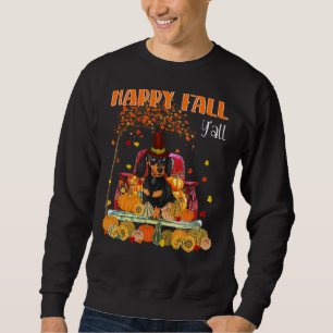 Sudadera Feliz otoño a todos perro de Dachshund en la calab