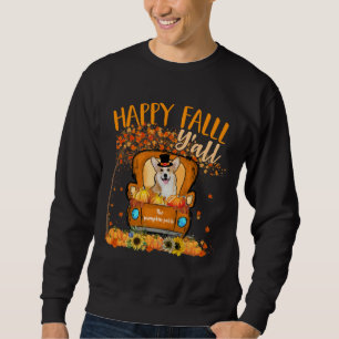 Sudadera Feliz Otoño Y X Todos Los Perros Corgi En La Caída