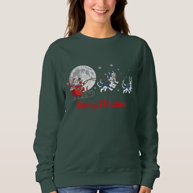 Sudadera Feliz Papá Noel y el Husky (Anverso)