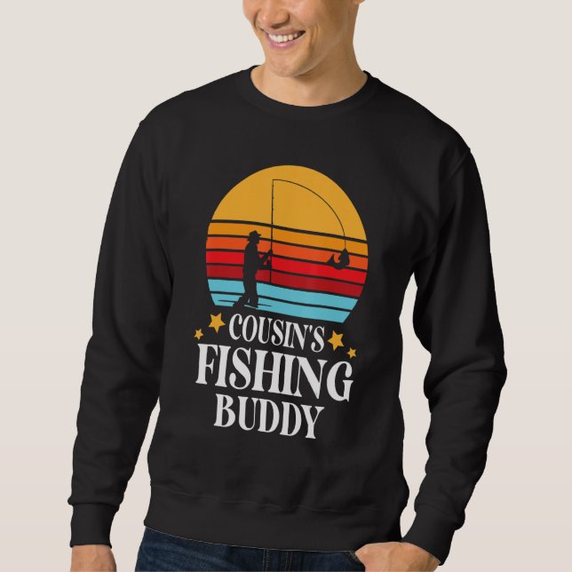 Sudadera Feliz para mí, pescadora Hermana Hermana Primo (Anverso)