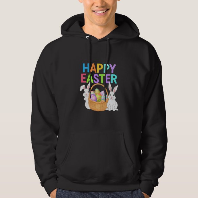 Sudadera Feliz Pascua 2025 Huevos Conejo Conejo Cute (Anverso)