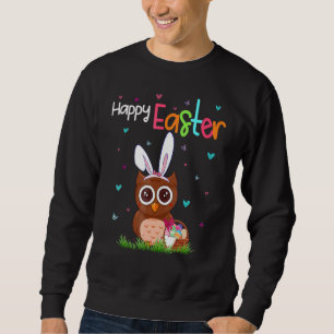 Sudadera Feliz Pascua Bechuza Bunny Cute Easter Owl 1