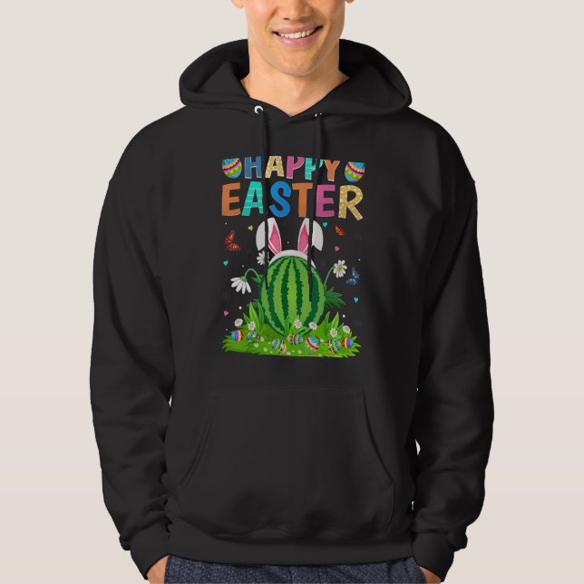 Sudadera Feliz Pascua Bunny Egy Funny Watermelon Easter Sun (Anverso)