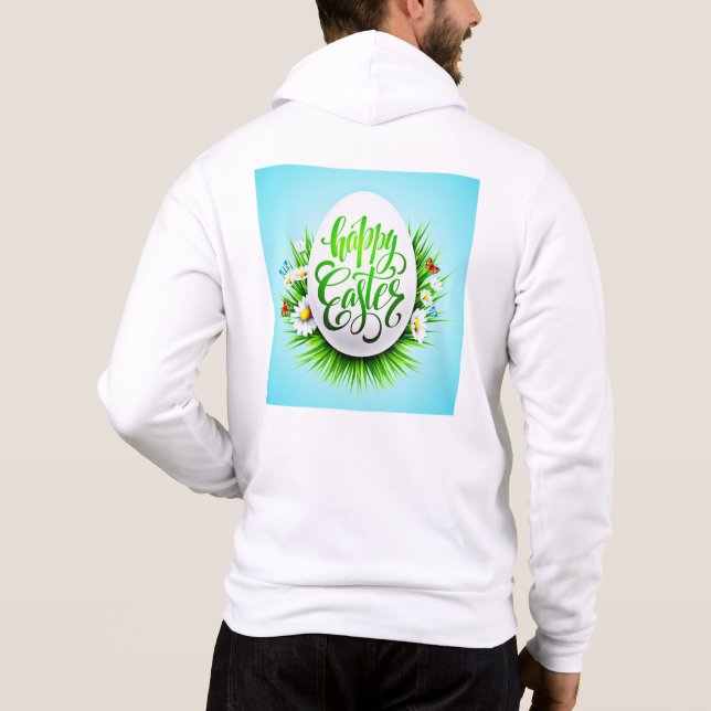 Sudadera Feliz Pascua con flores de primavera-23180 (Reverso)