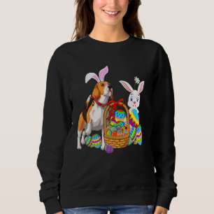 Sudadera Feliz Pascua Conejo Conejo Beagle Perro Cebada Con