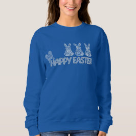 Sudadera Feliz Pascua Conejo de Encaje Orejas de Encaje Laz
