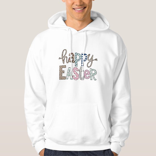 Sudadera Feliz Pascua Conejo Floral Lindo Primavera Leopard (Anverso)