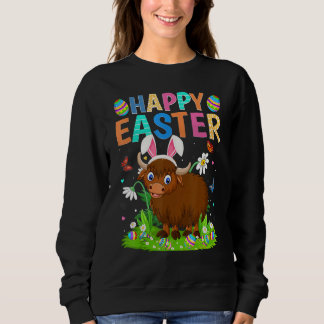Sudadera Feliz Pascua Conejo Huevo Gracioso Búfalo Domingo
