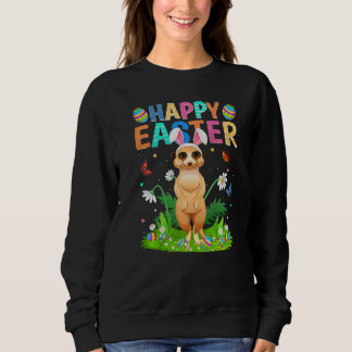 Sudadera Feliz Pascua Conejo Huevo Gracioso Meerkat Pascua