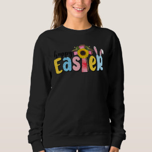 Sudadera Feliz Pascua de la Fe de Bunny Cross Easter Christ