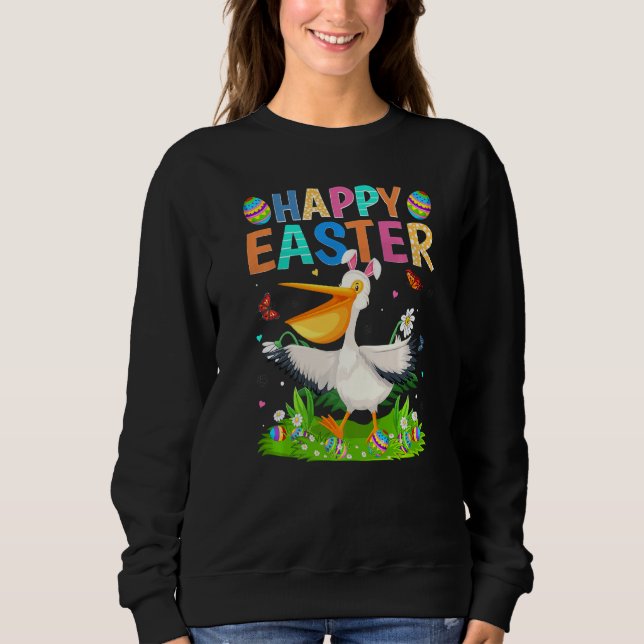 Sudadera Feliz Pascua De Pascua Con Huevo Gracioso Pájico P (Anverso)