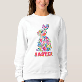 Sudadera Feliz Pascua Floral Bunny Floral Easter Bunny