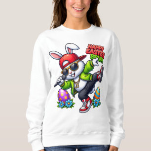 Sudadera Feliz Pascua Hermano Gafas de sol Bunny Cool Stree