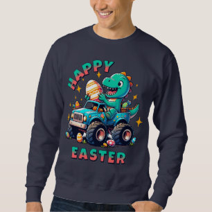 Sudadera Feliz Pascua Kawaii Baby Dinosaur Monster Camión