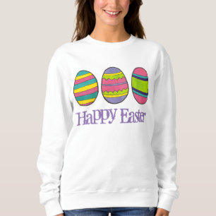 Sudadera Feliz Pascua Púrpura Pintada Huevos Springtime