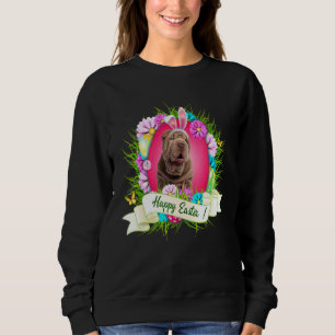 Sudadera Feliz Pascua Shar Pei con Guay de huevos de pera c