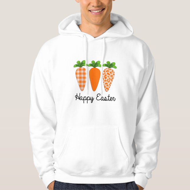 Sudadera Feliz Pascua Zanahoria Lindo Camiseta de Pascua (Anverso)