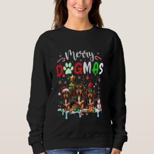 Sudadera Feliz perro de navidad tres elfo reno de Santa Dac