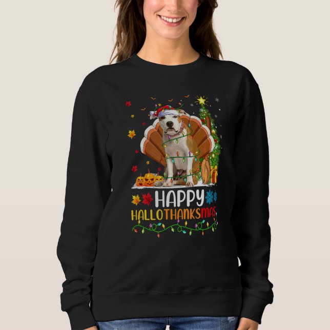 Sudadera Feliz perro Staffordshire Bull Terrier Hellothanks (Anverso)