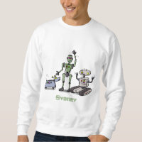 Feliz personalizado de trío de robots lindos