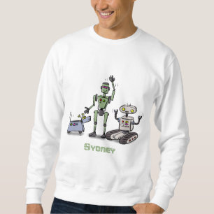 Sudadera Feliz personalizado de trío de robots lindos