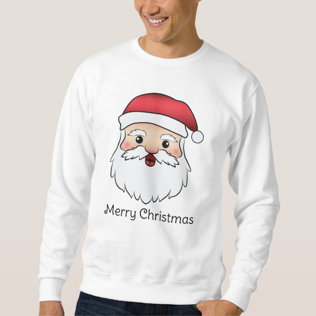 Sudadera Feliz Personalizado Santa Claus Head Con Personali (Anverso)