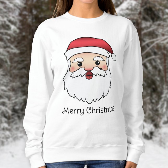 Sudadera Feliz Personalizado Santa Claus Head Con Personali (Festive design for the Holiday season.)