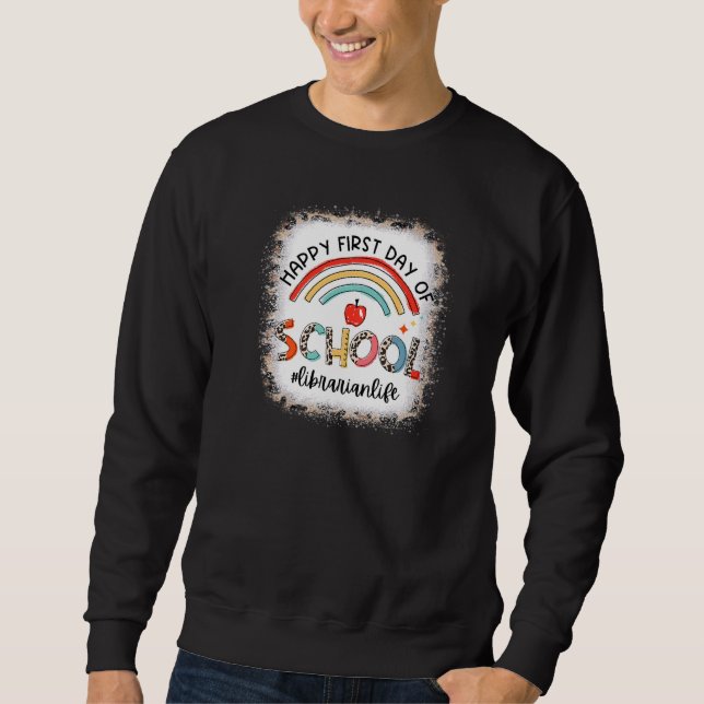 Sudadera Feliz primer día de escuela Leopardo Rainbow Libra (Anverso)