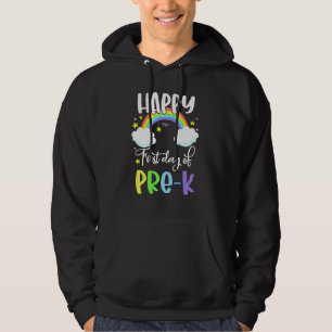 Sudadera Feliz primer día de estudiante preescolar Rainbow