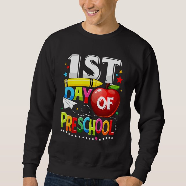 Sudadera Feliz Primer Día De Maestro De Preescolar De Vuelt (Anverso)