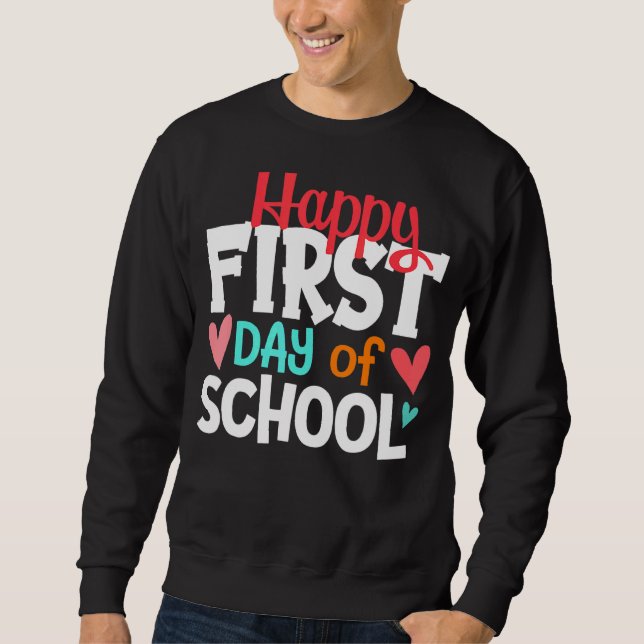 Sudadera Feliz Primer Día Del Maestro Escolar De Vuelta A L (Anverso)