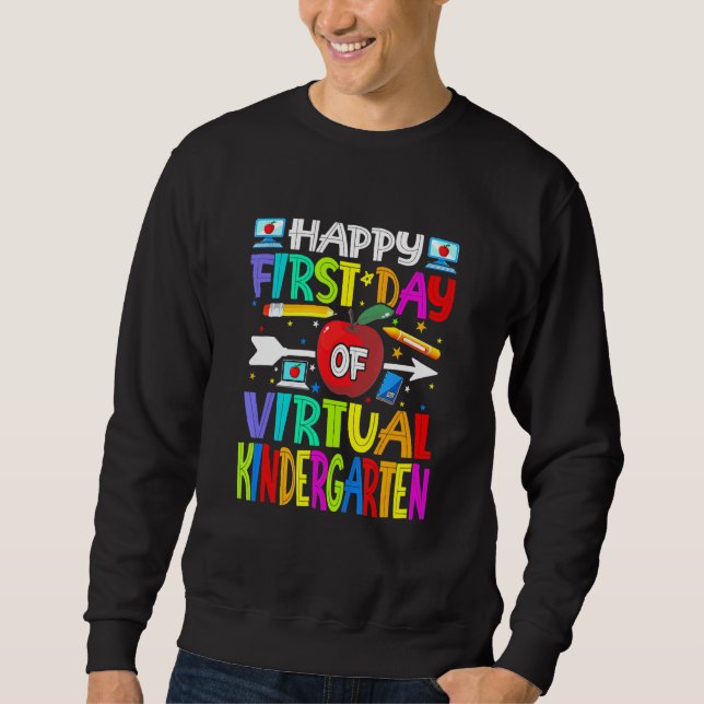 Sudadera Feliz Primer Día Del Maestro Virtual De Jardines D (Anverso)
