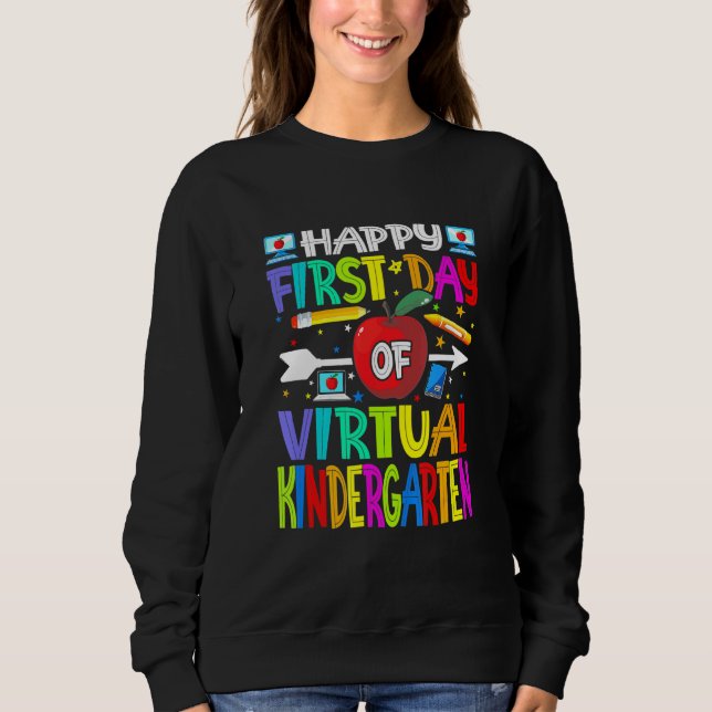 Sudadera Feliz Primer Día Del Maestro Virtual De Jardines D (Anverso)