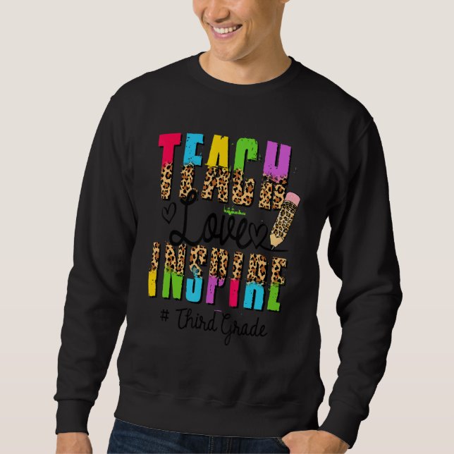 Sudadera Feliz Primer Día Del Profesor De 3er Grado Boho Le (Anverso)