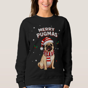 Sudadera Feliz Pugmas Lindo Pug de Navidad Amante de los Pe
