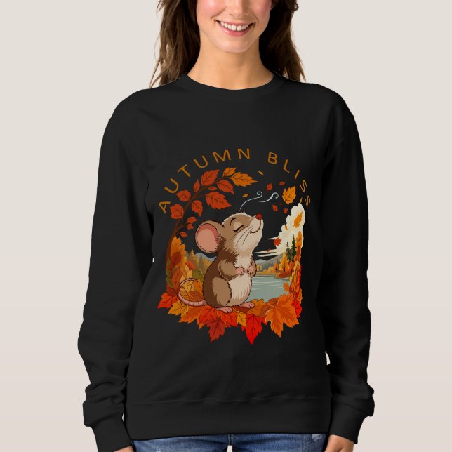 Sudadera Feliz Ratón Otoño Suave  (Anverso)