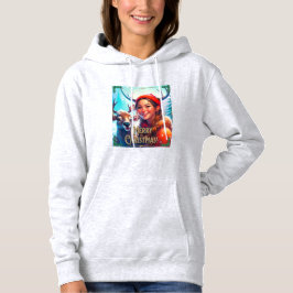 SUDADERA FELIZ REINDEDOR DE NAVIDAD CON FELIZ CHICA