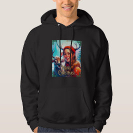 SUDADERA FELIZ REINDEDOR DE NAVIDAD CON FELIZ CHICA