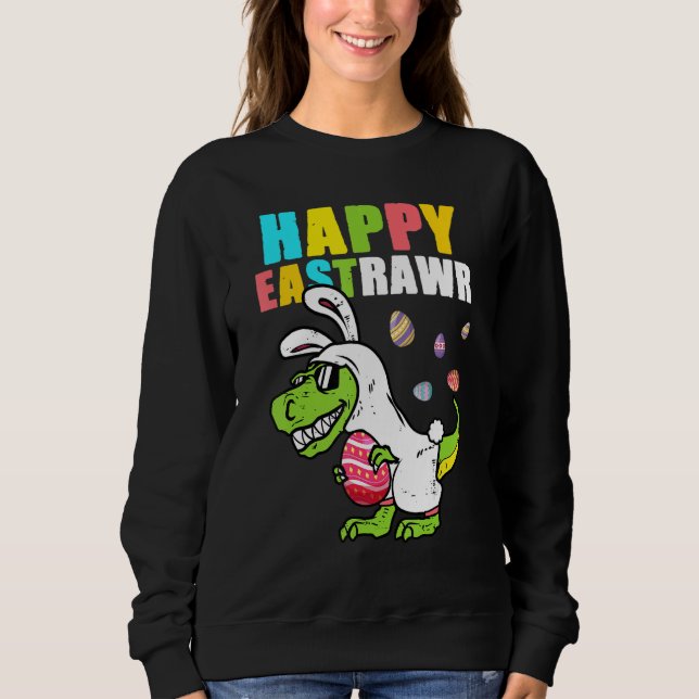 Sudadera Feliz Rex Dinosaur Easter Bunny Egg Kiev (Anverso)