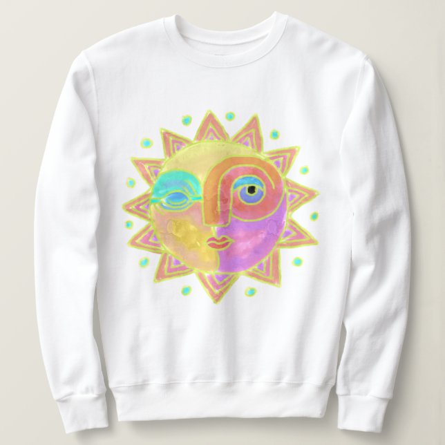 Sudadera Feliz rostro abstracto arte para usar (Anverso del diseño)