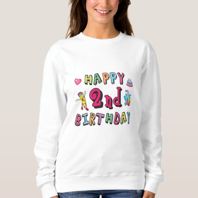 Sudadera Feliz segundo cumpleaños sorpresa de dos años (Anverso)