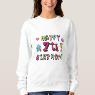 Sudadera Feliz séptimo cumpleaños, deseos de 7 años