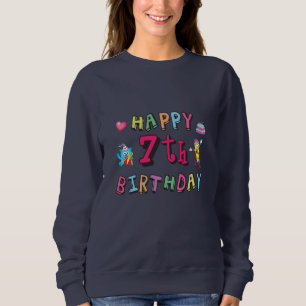 Sudadera Feliz séptimo cumpleaños, deseos de 7 años