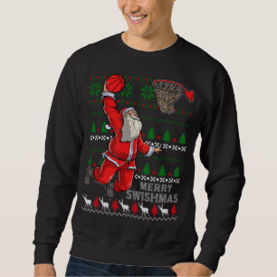 Sudadera Feliz Swishmas Santa Ball Ball de Baloncesto Feo N