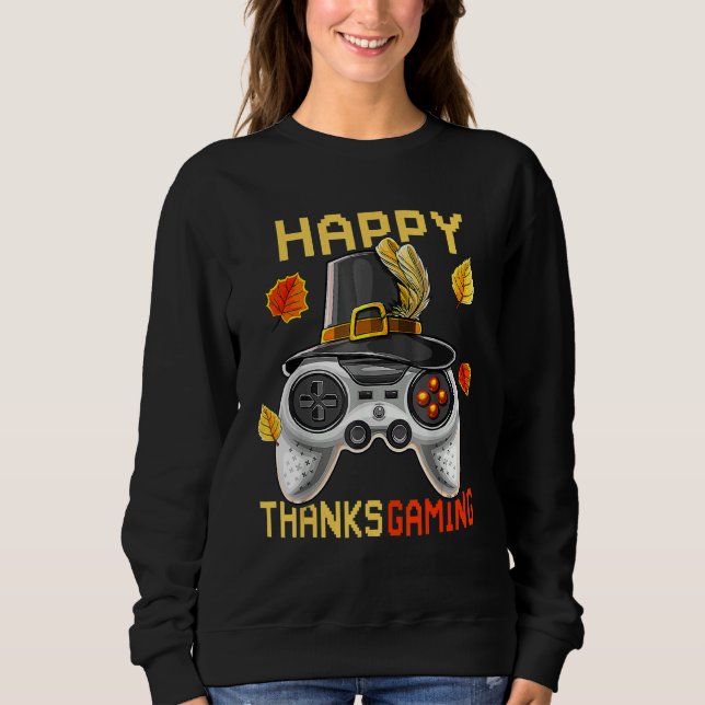 Sudadera Feliz Thanksgame Cute Video Game Controller (Anverso)