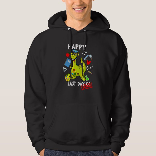 Sudadera Feliz Último Día De Colegios Dinosaurios Rex Niños (Anverso)
