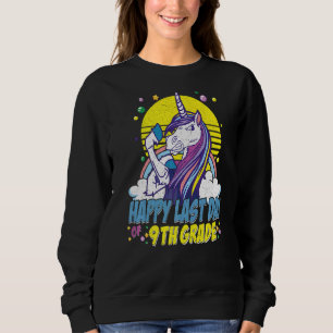 Sudadera Feliz Último Día De La Escuela Graduada Unicornio