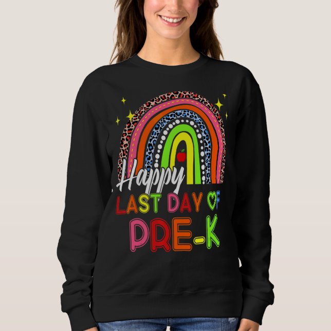 Sudadera Feliz último día del profesor predocente Leopard R (Anverso)
