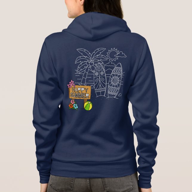 Sudadera Feliz Verano Surfing My Heart Beats Hoodie (Reverso)